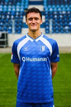 Martijn Kaars, 1. FC Magdeburg - 2. Fussball Bundesliga Porträttermin 2. BL 2025 2026 offizieller Fototermin 1. FC Magdeburg in der Avnet Arena in Magdeburg - Porträt, Portrait, Einzelbild, Deutschland, Fussball, Maenner, GER, 16.07.2025