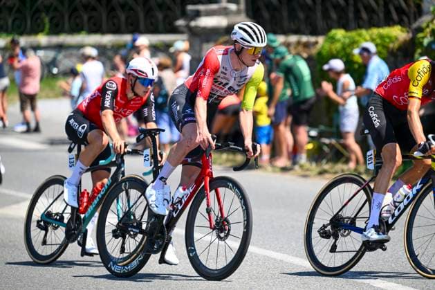 Tour de France 2025 Stage 12 HAUTACAM, FRANCE - JULY 17 : Barre Louis (FRA) of Intermarche - Wanty in action during stage 12 of the 112th edition of Tour de France an UCI World Tour 2.UWT cycling road race stage for Men Elite of 181 km with start in Auch and finish in Hautacam on July 17, 2025 in Hautacam, France, 17 07 2025 ( Motordriver Kenny Verfaillie - Hautacam France  Copyright: xVincentxKalutx