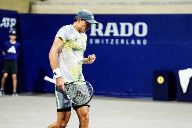 LOS CABOS TENNIS OPEN 2025 LOS CABOS TENNIS OPEN 2025 WALTON VS BASAVAREDDY 16072025 LOS CABOS, BAJA CALIFORNIA, MEXICO. Photo of Adam Walton of Australia, during singles game of Los Cabos Tennis Open 2025 held at the Grand Stand of the Cabo Sports Complex of Los Cabos, Baja California, Mexico. Foto Adam Walton de Australia, durante juego de singles en Los Cabos Tennis Open 2025 celebrado en el Grand Stand del Cabo Sports Complex de Los Cabos, Baja California, Mexico. PHOTO BY IMAGENSHOP AGENCIA FOTOGRAFICA LOS CABOS BAJA CALIFORNIA MEXICO Copyright: xIMAGENSHOPxAGENCIAxFOTOGRAFICAx