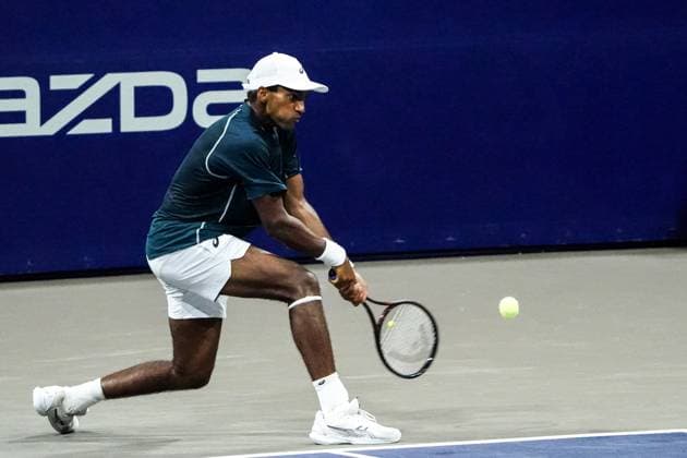 LOS CABOS TENNIS OPEN 2025, LOS CABOS TENNIS OPEN 2025 WALTON VS BASAVAREDDY 16072025 LOS CABOS, BAJA CALIFORNIA, MEXICO. Photo of Nishesh Basavareddy of India, during singles game of Los Cabos Tennis Open 2025 held at the Grand Stand of the Cabo Sports Complex of Los Cabos, Baja California, Mexico. Foto Nishesh Basabareddy de India, durante juego de singles en Los Cabos Tennis Open 2025 celebrado en el Grand Stand del Cabo Sports Complex de Los Cabos, Baja California, Mexico. PHOTO BY IMAGENSHOP AGENCIA FOTOGRAFICA LOS CABOS BAJA CALIFORNIA MEXICO Copyright: xIMAGENSHOPxAGENCIAxFOTOGRAFICAx