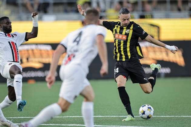 Göteborg, SVERIGE 20250717 Häckens Amor Layouni under torsdagens kvalmatch i Europa League mellan BK Häcken och Spartak Trnava pa Bravida Arena. Göteborg SVERIGE x9200x