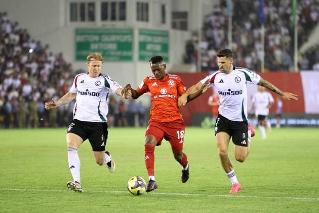 Fußball, EL-Quali, FC Aqtöbe - Legia Warschau AKTOBE 17.07.2025 REWANZOWY MECZ I RUNDA ELIMINACYJNA LIGA EUROPY SEZON 2025 26: FK AKTOBE - LEGIA WARSZAWA --- UEFA EUROPA LEAGUE FIRST QUALIFYING ROUND SECOND MATCH: FC AKTOBE - LEGIA WARSAW RADOVAN PANKOV JAYRO JEAN PAWEL WSZOLEK FOT. PIOTR KUCZA FOTOPYK NEWSPIX.PL --- newspix.pl POLAND OUT! 