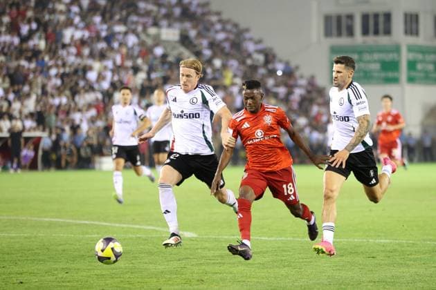 Fußball, EL-Quali, FC Aqtöbe - Legia Warschau AKTOBE 17.07.2025 REWANZOWY MECZ I RUNDA ELIMINACYJNA LIGA EUROPY SEZON 2025 26: FK AKTOBE - LEGIA WARSZAWA --- UEFA EUROPA LEAGUE FIRST QUALIFYING ROUND SECOND MATCH: FC AKTOBE - LEGIA WARSAW RADOVAN PANKOV JAYRO JEAN PAWEL WSZOLEK FOT. PIOTR KUCZA FOTOPYK NEWSPIX.PL --- newspix.pl POLAND OUT! 