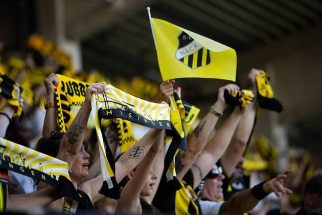 250717 Supporters of Häcken during the UEFA Europa League qualifier football match between Häcken and Spartak Trnava on July 17, 2025 in Göteborg. Photo: Michael Erichsen BILDBYRAN COP 89 MI0850 bbeng europa league football fotball fotboll häcken soccer spartak trnava uefa europa league publik Copyright: MICHAELxERICHSEN BB250717MI067
