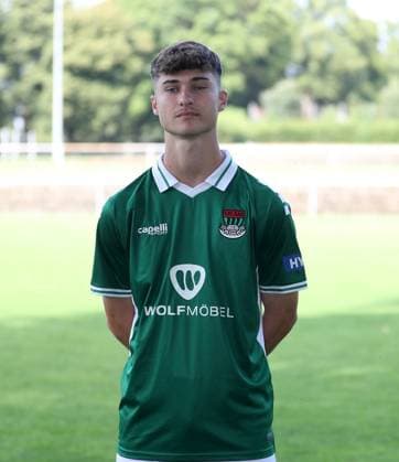 1. FC Schweinfurt 05, 3. Liga, Porträttermin 2025 2026 Lauris Bausenwein (1.FC Schweinfurt 05), Einzelbild, Portrait, Hochformat Schweinfurt Sachs-Stadion Bayern Deutschland