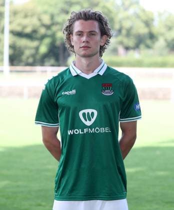 1. FC Schweinfurt 05, 3. Liga, Porträttermin 2025 2026 David Angleberger (1.FC Schweinfurt 05), Einzelbild, Portrait, Hochformat Schweinfurt Sachs-Stadion Bayern Deutschland