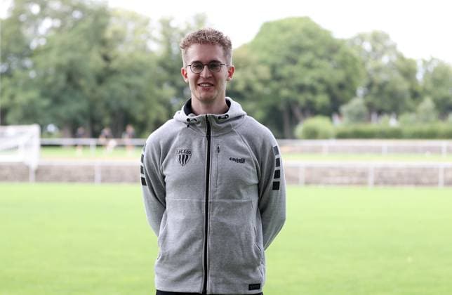 1. FC Schweinfurt 05, 3. Liga, Porträttermin 2025 2026 Physiotheraupeut Dominic Schlott (1.FC Schweinfurt 05), Einzelbild, Portrait, Querformat Schweinfurt Sachs-Stadion Bayern Deutschland