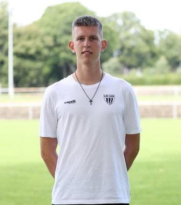 1. FC Schweinfurt 05, 3. Liga, Porträttermin 2025 2026 v.li.: Videoanalyst Leo Dietz (1.FC Schweinfurt 05), Einzelbild, Portrait, Querformat Schweinfurt Sachs-Stadion Bayern Deutschland