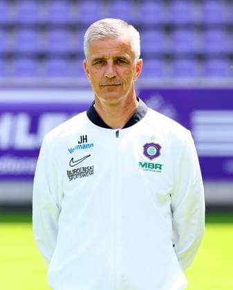 Teampraesentation Erz.Aue 3.Liga Trainer Jens Härtel Haertel, FC Erzgebirge Aue; 3.Liga, Porträttermin 2025 2026 , Aue, 17.07.2025, Erzgebirgsstadion, Fußball , Nur zur redaktionellen Nutzung. Only editorial use.