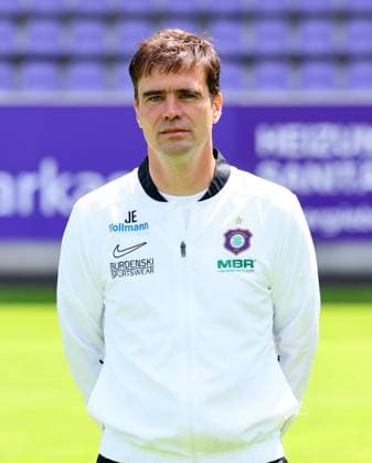 Teampraesentation Erz.Aue 3.Liga Co-Trainer Jörg Emmerich, FC Erzgebirge Aue; 3.Liga, Porträttermin 2025 2026 , Aue, 17.07.2025, Erzgebirgsstadion, Fußball , Nur zur redaktionellen Nutzung. Only editorial use.