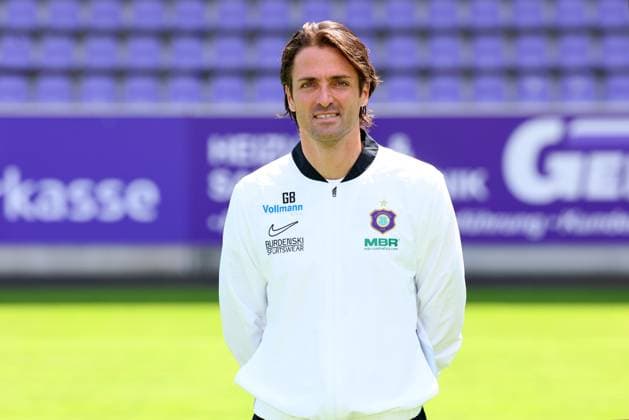 Teampraesentation Erz.Aue 3.Liga Torwarttrainer Georgios Berneanou, FC Erzgebirge Aue; 3.Liga, Porträttermin 2025 2026 , Aue, 17.07.2025, Erzgebirgsstadion, Fußball , Nur zur redaktionellen Nutzung. Only editorial use.