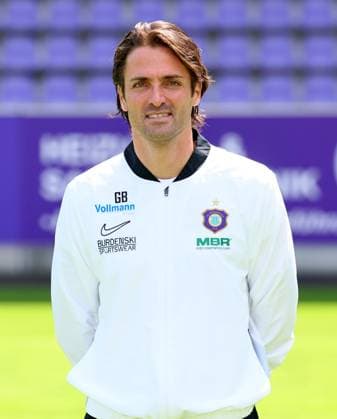 Teampraesentation Erz.Aue 3.Liga Torwarttrainer Georgios Berneanou, FC Erzgebirge Aue; 3.Liga, Porträttermin 2025 2026 , Aue, 17.07.2025, Erzgebirgsstadion, Fußball , Nur zur redaktionellen Nutzung. Only editorial use.