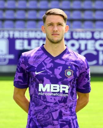 Teampraesentation Erz.Aue 3.Liga Pascal Fallmann, FC Erzgebirge Aue; 3.Liga, Porträttermin 2025 2026 , Aue, 17.07.2025, Erzgebirgsstadion, Fußball , Nur zur redaktionellen Nutzung. Only editorial use.