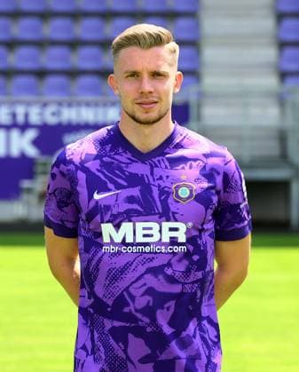 Teampraesentation Erz.Aue 3.Liga Erik Majetschak, FC Erzgebirge Aue; 3.Liga, Porträttermin 2025 2026 , Aue, 17.07.2025, Erzgebirgsstadion, Fußball , Nur zur redaktionellen Nutzung. Only editorial use.