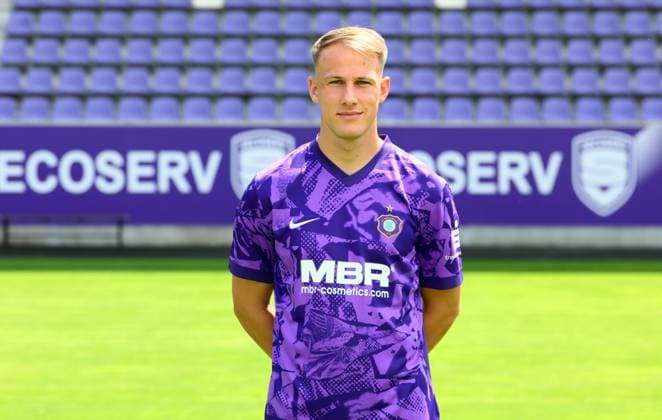Teampraesentation Erz.Aue 3.Liga Jannic Ehlers, FC Erzgebirge Aue; 3.Liga, Porträttermin 2025 2026 , Aue, 17.07.2025, Erzgebirgsstadion, Fußball , Nur zur redaktionellen Nutzung. Only editorial use.