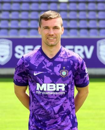 Teampraesentation Erz.Aue 3.Liga Anthony Barylla, FC Erzgebirge Aue; 3.Liga, Porträttermin 2025 2026 , Aue, 17.07.2025, Erzgebirgsstadion, Fußball , Nur zur redaktionellen Nutzung. Only editorial use.
