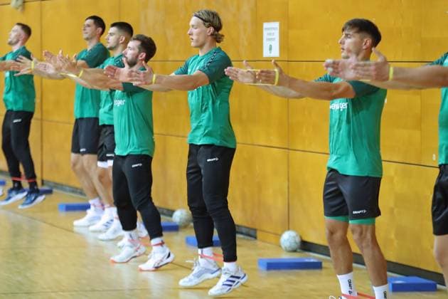 HBL1: Trainingsauftakt des SC DHfK Leipzig, 17.07.25 Handball, DAIKIN HBL, Saison 2025 2026, Trainingsauftakt des SC DHfK Leipzig am 17.07.25 in der Quarterback Immobilien Arena Leipzig Kleine Arena. Copyright: xBEAUTIFULxSPORTS JanxKaeferx
