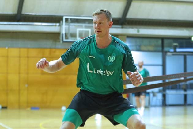 HBL1: Trainingsauftakt des SC DHfK Leipzig, 17.07.25 Adam Lönn (15, SC DHfK Leipzig). Handball, DAIKIN HBL, Saison 2025 2026, Trainingsauftakt des SC DHfK Leipzig am 17.07.25 in der Quarterback Immobilien Arena Leipzig Kleine Arena. Copyright: xBEAUTIFULxSPORTS JanxKaeferx