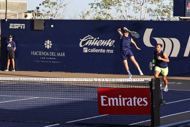 LOS CABOS TENNIS OPEN 2025 LOS CABOS TENNIS OPEN 2025 CASH TRACY VS RAM HARRISON 17072025 LOS CABOS, BAJA CALIFORNIA, MEXICO. Photo of Robert Cash and James Tracy of the USA, during quarter final doubles game of Los Cabos Tennis Open 2025 held at the Court 1 of the Cabo Sports Complex of Los Cabos, Baja California, Mexico. Foto Robert Cash y James Tracy de Estados Unidos, durante juego de cuartos de final de dobles en Los Cabos Tennis Open 2025 celebrado en la Cancha 1 del Cabo Sports Complex de Los Cabos, Baja California, Mexico. PHOTO BY IMAGENSHOP AGENCIA FOTOGRAFICA LOS CABOS BAJA CALIFORNIA MEXICO Copyright: xIMAGENSHOPxAGENCIAxFOTOGRAFICAx