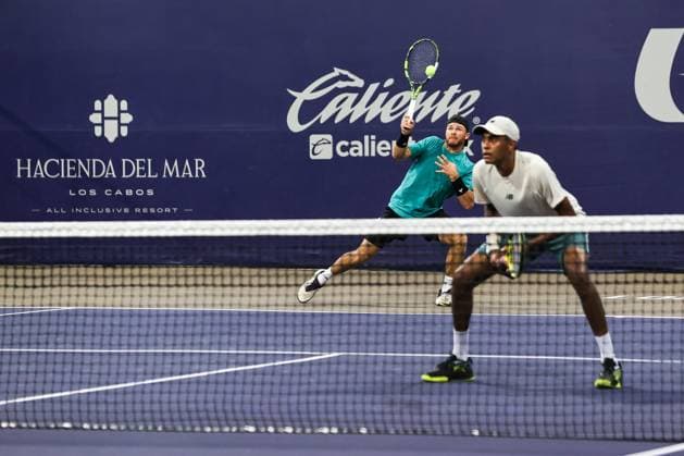LOS CABOS TENNIS OPEN 2025 LOS CABOS TENNIS OPEN 2025 CASH TRACY VS RAM HARRISON 17072025 LOS CABOS, BAJA CALIFORNIA, MEXICO. Photo of Rajeev Ram and Christian Harrison of the USA, during quarter final doubles game of Los Cabos Tennis Open 2025 held at the Court 1 of the Cabo Sports Complex of Los Cabos, Baja California, Mexico. Foto Rajeev Ram and Christian Harrison de Estados Unidos, durante juego de cuartos de final de dobles en Los Cabos Tennis Open 2025 celebrado en la Cancha 1 del Cabo Sports Complex de Los Cabos, Baja California, Mexico. PHOTO BY IMAGENSHOP AGENCIA FOTOGRAFICA LOS CABOS BAJA CALIFORNIA MEXICO Copyright: xIMAGENSHOPxAGENCIAxFOTOGRAFICAx