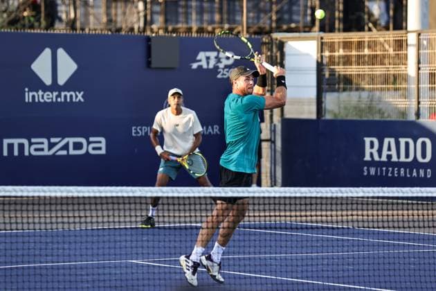 LOS CABOS TENNIS OPEN 2025 LOS CABOS TENNIS OPEN 2025 CASH TRACY VS RAM HARRISON 17072025 LOS CABOS, BAJA CALIFORNIA, MEXICO. Photo of Rajeev Ram and Christian Harrison of the USA, during quarter final doubles game of Los Cabos Tennis Open 2025 held at the Court 1 of the Cabo Sports Complex of Los Cabos, Baja California, Mexico. Foto Rajeev Ram and Christian Harrison de Estados Unidos, durante juego de cuartos de final de dobles en Los Cabos Tennis Open 2025 celebrado en la Cancha 1 del Cabo Sports Complex de Los Cabos, Baja California, Mexico. PHOTO BY IMAGENSHOP AGENCIA FOTOGRAFICA LOS CABOS BAJA CALIFORNIA MEXICO Copyright: xIMAGENSHOPxAGENCIAxFOTOGRAFICAx