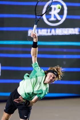 LOS CABOS TENNIS OPEN 2025, LOS CABOS TENNIS OPEN 2025 RUBLEV VS NAVA 17072025 LOS CABOS, BAJA CALIFORNIA, MEXICO. Action photo of Andrey Rublev of Rusia, during quarter final singles game of Los Cabos Tennis Open 2025 held at the Mextenis Stadium of the Cabo Sports Complex of Los Cabos, Baja California, Mexico. Foto de accion de Andrey Rublev de Rusia, durante juego de cuartos de final de singles en Los Cabos Tennis Open 2025 celebrado en el Estadio Mextenis del Cabo Sports Complex de Los Cabos, Baja California, Mexico. PHOTO BY IMAGENSHOP AGENCIA FOTOGRAFICA LOS CABOS BAJA CALIFORNIA MEXICO Copyright: xIMAGENSHOPxAGENCIAxFOTOGRAFICAx