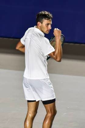LOS CABOS TENNIS OPEN 2025, LOS CABOS TENNIS OPEN 2025 RUBLEV VS NAVA 17072025 LOS CABOS, BAJA CALIFORNIA, MEXICO. Action photo of Emilio Nava of the USA, during quarter final singles game of Los Cabos Tennis Open 2025 held at the Mextenis Stadium of the Cabo Sports Complex of Los Cabos, Baja California, Mexico. Foto de accion de Emilio Nava de Estados Unidos, durante juego de cuartos de final de singles en Los Cabos Tennis Open 2025 celebrado en el Estadio Mextenis del Cabo Sports Complex de Los Cabos, Baja California, Mexico. PHOTO BY IMAGENSHOP AGENCIA FOTOGRAFICA LOS CABOS BAJA CALIFORNIA MEXICO Copyright: xIMAGENSHOPxAGENCIAxFOTOGRAFICAx