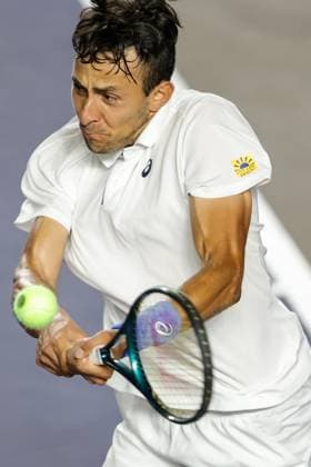 LOS CABOS TENNIS OPEN 2025, LOS CABOS TENNIS OPEN 2025 RUBLEV VS NAVA 17072025 LOS CABOS, BAJA CALIFORNIA, MEXICO. Action photo of Emilio Nava of the USA, during quarter final singles game of Los Cabos Tennis Open 2025 held at the Mextenis Stadium of the Cabo Sports Complex of Los Cabos, Baja California, Mexico. Foto de accion de Emilio Nava de Estados Unidos, durante juego de cuartos de final de singles en Los Cabos Tennis Open 2025 celebrado en el Estadio Mextenis del Cabo Sports Complex de Los Cabos, Baja California, Mexico. PHOTO BY IMAGENSHOP AGENCIA FOTOGRAFICA LOS CABOS BAJA CALIFORNIA MEXICO Copyright: xIMAGENSHOPxAGENCIAxFOTOGRAFICAx