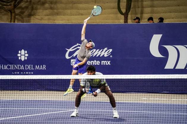 LOS CABOS TENNIS OPEN 2025, LOS CABOS TENNIS OPEN 2025 CHANDRASEKAR STALDER VS TOMIC MONTEMAYOR 17072025 LOS CABOS, BAJA CALIFORNIA, MEXICO. Action photo of Anirudh Chandrasekar of India and Reese Stalder of the USA, during quarter final singles game of Los Cabos Tennis Open 2025 held at the Court 1 of the Cabo Sports Complex of Los Cabos, Baja California, Mexico. Foto de accion de Anirudh Chandrasekar de India y Reese Stalder de Estados Unidos, durante juego de cuartos de final de singles en Los Cabos Tennis Open 2025 celebrado en la Cancha 1 del Cabo Sports Complex de Los Cabos, Baja California, Mexico. PHOTO BY IMAGENSHOP AGENCIA FOTOGRAFICA LOS CABOS BAJA CALIFORNIA MEXICO Copyright: xIMAGENSHOPxAGENCIAxFOTOGRAFICAx