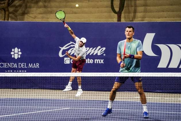 LOS CABOS TENNIS OPEN 2025 LOS CABOS TENNIS OPEN 2025 CHANDRASEKAR STALDER VS TOMIC MONTEMAYOR 17072025 LOS CABOS, BAJA CALIFORNIA, MEXICO. Action photo of Bernard Tomic of Australia and Manuel Sanchez Montemayor of Mexico, during quarter final singles game of Los Cabos Tennis Open 2025 held at the Court 1 of the Cabo Sports Complex of Los Cabos, Baja California, Mexico. Foto de accion de Bernard Tomic de Australia y Manuel Sanchez Montemayor de Mexico, durante juego de cuartos de final de singles en Los Cabos Tennis Open 2025 celebrado en la Cancha 1 del Cabo Sports Complex de Los Cabos, Baja California, Mexico. PHOTO BY IMAGENSHOP AGENCIA FOTOGRAFICA LOS CABOS BAJA CALIFORNIA MEXICO Copyright: xIMAGENSHOPxAGENCIAxFOTOGRAFICAx