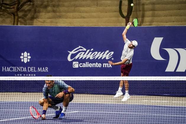 LOS CABOS TENNIS OPEN 2025 LOS CABOS TENNIS OPEN 2025 CHANDRASEKAR STALDER VS TOMIC MONTEMAYOR 17072025 LOS CABOS, BAJA CALIFORNIA, MEXICO. Action photo of Bernard Tomic of Australia and Manuel Sanchez Montemayor of Mexico, during quarter final singles game of Los Cabos Tennis Open 2025 held at the Court 1 of the Cabo Sports Complex of Los Cabos, Baja California, Mexico. Foto de accion de Bernard Tomic de Australia y Manuel Sanchez Montemayor de Mexico, durante juego de cuartos de final de singles en Los Cabos Tennis Open 2025 celebrado en la Cancha 1 del Cabo Sports Complex de Los Cabos, Baja California, Mexico. PHOTO BY IMAGENSHOP AGENCIA FOTOGRAFICA LOS CABOS BAJA CALIFORNIA MEXICO Copyright: xIMAGENSHOPxAGENCIAxFOTOGRAFICAx