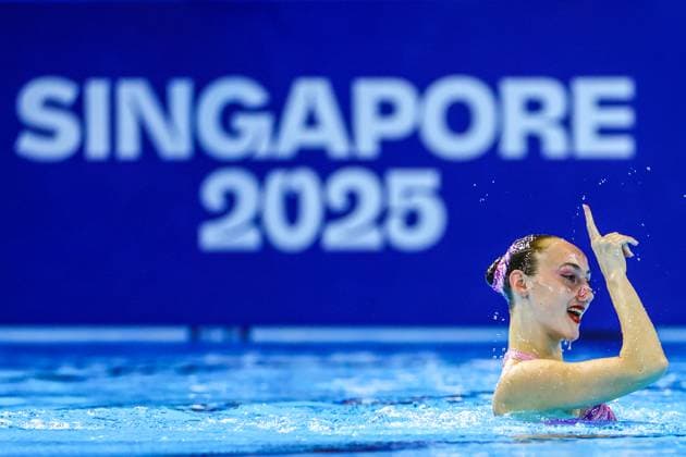 Marloes Steenbeek of the Netherlands Women Solo Technical, Artistic Swimming, Singapore 2025 World Aquatics Championships, World Aquatics Championships Arena, July 18, 2025, Singapore, Singapore.