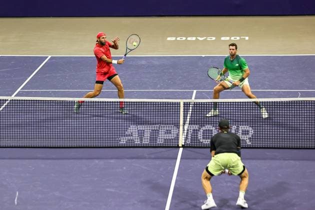 LOS CABOS TENNIS OPEN 2025 LOS CABOS TENNIS OPEN 2025 GONZALEZ KRAJICEK VS EBDEN PEERS 17072025 LOS CABOS, BAJA CALIFORNIA, MEXICO. Action photo of Santiago Gonzalez of Mexico and Austin Krajicek of the USA, during quarter final singles game of Los Cabos Tennis Open 2025 held at the Grand Stand of the Cabo Sports Complex of Los Cabos, Baja California, Mexico. Foto de accion de Santiago Gonzalez de Mexico y Austin Krajicek de Estados Unidos, durante juego de cuartos de final de singles en Los Cabos Tennis Open 2025 celebrado en el Grand Stand del Cabo Sports Complex de Los Cabos, Baja California, Mexico. PHOTO BY IMAGENSHOP AGENCIA FOTOGRAFICA LOS CABOS BAJA CALIFORNIA MEXICO Copyright: xIMAGENSHOPxAGENCIAxFOTOGRAFICAx