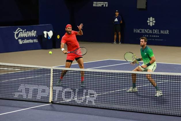 LOS CABOS TENNIS OPEN 2025 LOS CABOS TENNIS OPEN 2025 GONZALEZ KRAJICEK VS EBDEN PEERS 17072025 LOS CABOS, BAJA CALIFORNIA, MEXICO. Action photo of Santiago Gonzalez of Mexico and Austin Krajicek of the USA, during quarter final singles game of Los Cabos Tennis Open 2025 held at the Grand Stand of the Cabo Sports Complex of Los Cabos, Baja California, Mexico. Foto de accion de Santiago Gonzalez de Mexico y Austin Krajicek de Estados Unidos, durante juego de cuartos de final de singles en Los Cabos Tennis Open 2025 celebrado en el Grand Stand del Cabo Sports Complex de Los Cabos, Baja California, Mexico. PHOTO BY IMAGENSHOP AGENCIA FOTOGRAFICA LOS CABOS BAJA CALIFORNIA MEXICO Copyright: xIMAGENSHOPxAGENCIAxFOTOGRAFICAx