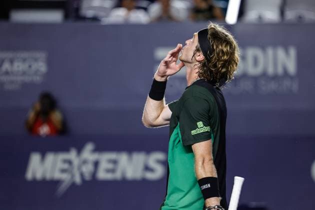 LOS CABOS TENNIS OPEN 2025 LOS CABOS TENNIS OPEN 2025 RUBLEV VS NAVA 17072025 LOS CABOS, BAJA CALIFORNIA, MEXICO. Action photo of Andrey Rublev of Rusia, during quarter final singles game of Los Cabos Tennis Open 2025 held at the Mextenis Stadium of the Cabo Sports Complex of Los Cabos, Baja California, Mexico. Foto de accion de Andrey Rublev de Rusia, durante juego de cuartos de final de singles en Los Cabos Tennis Open 2025 celebrado en el Estadio Mextenis del Cabo Sports Complex de Los Cabos, Baja California, Mexico. PHOTO BY IMAGENSHOP AGENCIA FOTOGRAFICA LOS CABOS BAJA CALIFORNIA MEXICO Copyright: xIMAGENSHOPxAGENCIAxFOTOGRAFICAx