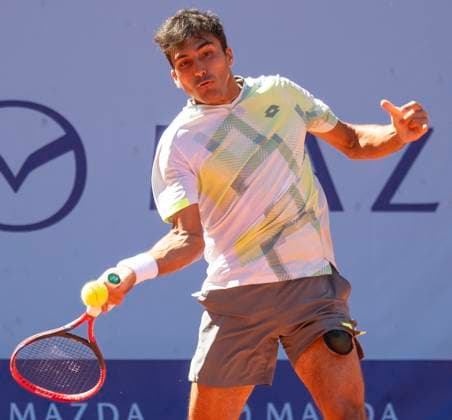 July 18, 2025, Gstaad, Bern, Switzerland: Gstaad Switzerland, 07 18 2025: ROMAN ANDREAS BURRUCHAGA of Argentina is in action during quarter-final of EFG Swiss Open Gstaad ATP, Tennis Herren 250 and took place at Roy Emerson Arena in Gstaad, which is located in the famous ski resort of Gstaad and which is located in the Bernese Oberland. Gstaad Switzerland - ZUMAd206 20250718_zip_d206_003 Copyright: xEricxDubostx
