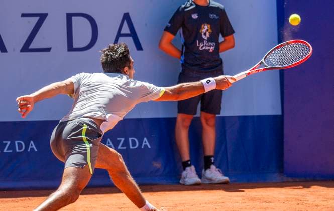July 18, 2025, Gstaad, Bern, Switzerland: Gstaad Switzerland, 07 18 2025: ROMAN ANDREAS BURRUCHAGA of Argentina is in action during quarter-final of EFG Swiss Open Gstaad ATP, Tennis Herren 250 and took place at Roy Emerson Arena in Gstaad, which is located in the famous ski resort of Gstaad and which is located in the Bernese Oberland. Gstaad Switzerland - ZUMAd206 20250718_zip_d206_033 Copyright: xEricxDubostx