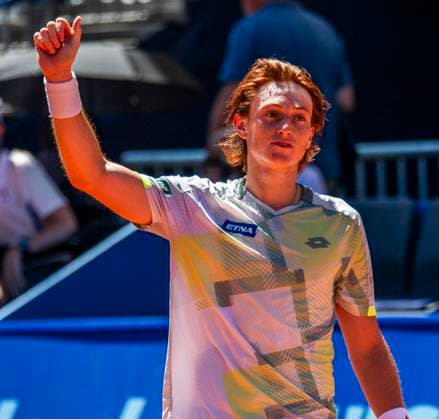 July 18, 2025, Gstaad, Bern, Switzerland: Gstaad Switzerland, 07 18 2025: IGNACIO BUSE of Peru celebrates his victory during quarter-final of EFG Swiss Open Gstaad ATP, Tennis Herren 250 and took place at Roy Emerson Arena in Gstaad, which is located in the famous ski resort of Gstaad and which is located in the Bernese Oberland. Gstaad Switzerland - ZUMAd206 20250718_zip_d206_034 Copyright: xEricxDubostx