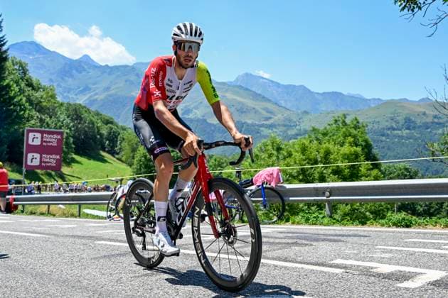 Tour de France 2025 Stage 13 PEYRAGUDES, FRANCE - JULY 18 : Braet Vito (BEL) of Intermarche - Wanty in action during stage 13 of the 112th edition of Tour de France an UCI World Tour 2.UWT Individual Time Trial stage for Men Elite of 11 km with start in Loudenvielle and finish in Peyragudes on July 18, 2025 in Peyragudes, France, 18 07 2025 ( Motordriver Kenny Verfaillie - Peyragudes France  Copyright: xJanxDexMeuleneirx