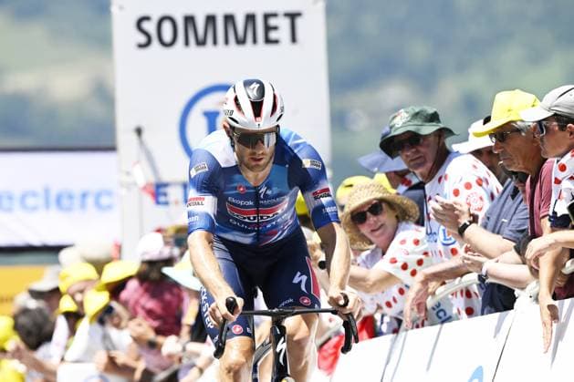 Belgian Tim Merlier of Soudal Quick-Step pictured at the finish of stage 13 of the 2025 Tour de France cycling race, an 11km individual time trial from Loudenvielle to Peyragudes, on Friday 18 July 2025 in France. The 112th edition of the Tour de France starts on Saturday 5 July in Lille, France, and will finish in Paris, France on the 27th of July. JASPERxJACOBS  x129489129x