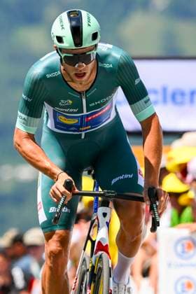 Tour de France 2025 Stage 13 PEYRAGUDES, FRANCE - JULY 18 : Milan Jonathan (BEL) of Lidl - Trek at the finish line during stage 13 of the 112th edition of Tour de France an UCI World Tour 2.UWT Individual Time Trial stage for Men Elite of 11 km with start in Loudenvielle and finish in Peyragudes on July 18, 2025 in Peyragudes, France, 18 07 2025 ( Motordriver Kenny Verfaillie - Peyragudes France  Copyright: xVincentxKalutx