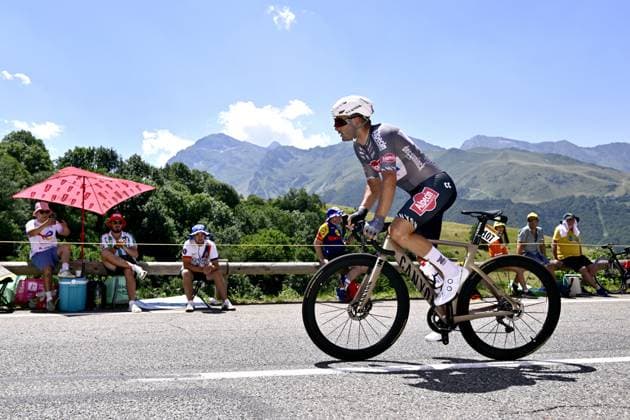 Belgian Gianni Vermeersch of Alpecin-Deceuninck pictured in action during stage 13 of the 2025 Tour de France cycling race, an 11km individual time trial from Loudenvielle to Peyragudes, on Friday 18 July 2025 in France. The 112th edition of the Tour de France starts on Saturday 5 July in Lille, France, and will finish in Paris, France on the 27th of July. DIRKxWAEM  x129489500x