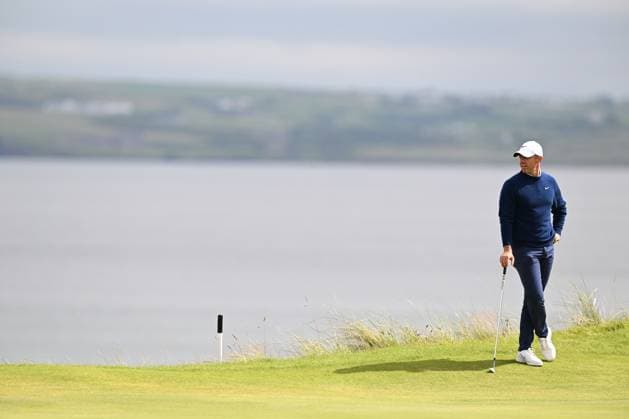 Rory McIlroy looks dejected on the 5th Green The Open Championship, Day Two, Golf, Royal Portrush Golf Club, Portrush, Northern Ireland, UK - 18 Jul 2025 EDITORIAL USE ONLY No use with unauthorised audio, video, data, fixture lists, club league logos or live services. Online in-match use limited to 120 images, no video emulation. No use in betting, games or single club league player publications. Copyright: xGreigxCowie Shutterstockx 15402506v