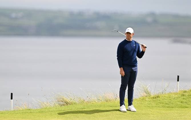 Rory McIlroy looks dejected on the 5th Green The Open Championship, Day Two, Golf, Royal Portrush Golf Club, Portrush, Northern Ireland, UK - 18 Jul 2025 EDITORIAL USE ONLY No use with unauthorised audio, video, data, fixture lists, club league logos or live services. Online in-match use limited to 120 images, no video emulation. No use in betting, games or single club league player publications. Copyright: xGreigxCowie Shutterstockx 15402506w