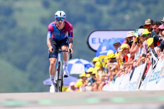 Tour de France 2025 Stage 13 PEYRAGUDES, FRANCE - JULY 18 : Stewart Jake (AUS) of Israel - Premier Tech at the finish line during stage 13 of the 112th edition of Tour de France an UCI World Tour 2.UWT Individual Time Trial stage for Men Elite of 11 km with start in Loudenvielle and finish in Peyragudes on July 18, 2025 in Peyragudes, France, 18 07 2025 ( Motordriver Kenny Verfaillie - Peyragudes France  Copyright: xVincentxKalutx