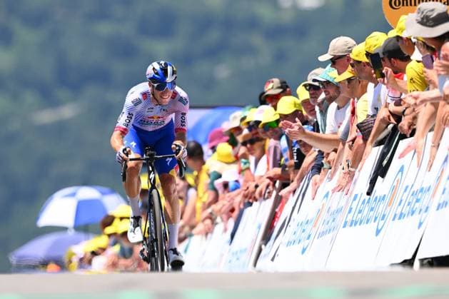 Tour de France 2025 Stage 13 PEYRAGUDES, FRANCE - JULY 18 : Van Poppel Danny (NED) of Red Bull BORA - Hansgrohe at the finish line during stage 13 of the 112th edition of Tour de France an UCI World Tour 2.UWT Individual Time Trial stage for Men Elite of 11 km with start in Loudenvielle and finish in Peyragudes on July 18, 2025 in Peyragudes, France, 18 07 2025 ( Motordriver Kenny Verfaillie - Peyragudes France  Copyright: xVincentxKalutx