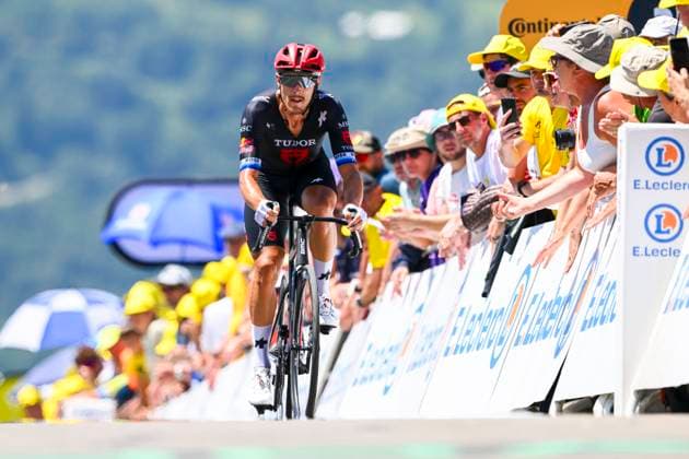 Tour de France 2025 Stage 13 PEYRAGUDES, FRANCE - JULY 18 : Trentin Matteo (ITA) of Tudor Pro Cycling Team at the finish line during stage 13 of the 112th edition of Tour de France an UCI World Tour 2.UWT Individual Time Trial stage for Men Elite of 11 km with start in Loudenvielle and finish in Peyragudes on July 18, 2025 in Peyragudes, France, 18 07 2025 ( Motordriver Kenny Verfaillie - Peyragudes France  Copyright: xVincentxKalutx