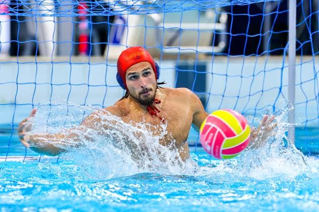 Petar Tesanovic of Montenegro Canada v Montenegro, Water polo, Wasserball Singapore 2025 World Aquatics Championships, OCBC Aquatic Centre, July 18, 2025, Singapore, Singapore.