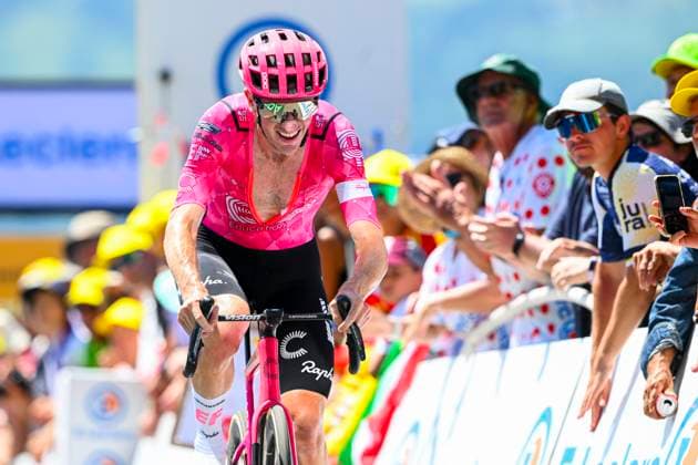 Tour de France 2025 Stage 13 PEYRAGUDES, FRANCE - JULY 18 : Sweeny Harry (AUS) of EF Education - EasyPost at the finish line during stage 13 of the 112th edition of Tour de France an UCI World Tour 2.UWT Individual Time Trial stage for Men Elite of 11 km with start in Loudenvielle and finish in Peyragudes on July 18, 2025 in Peyragudes, France, 18 07 2025 ( Motordriver Kenny Verfaillie - Peyragudes France  Copyright: xVincentxKalutx