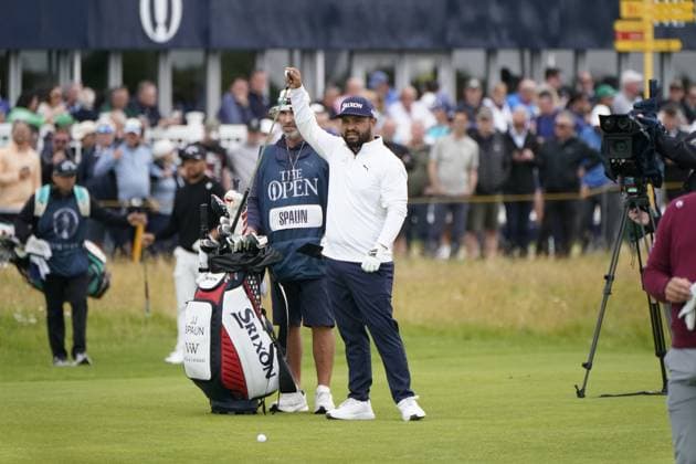 The 153rd Open Championship 2025 J. J. Spaun (USA) In action on the 1st hole the 2nd day TheÊ153rd Open Championship, Royal Portrush Golf Club (Dunluce Links) in Portrush, County Antrim, Northern Ireland, from Thursday, 17 July to Sunday, 20 July 2025. Copyright: xMarkxNewcombex